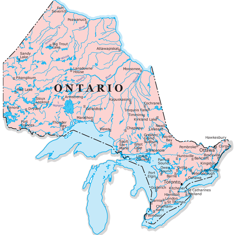 Ontario showroom locations map